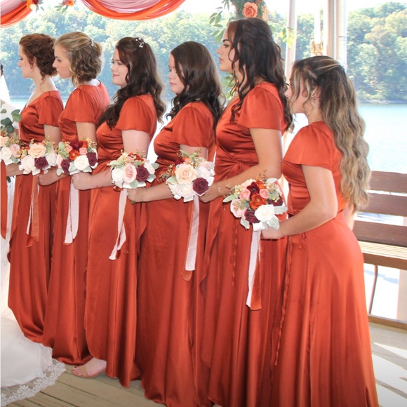 Baltic born sunset terracotta dress M brides maids fall dress - Picture 13 of 14